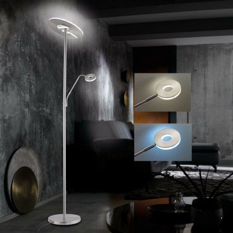 Fischer & Honsel - LED Dimbar Golvlampa DENT 1xLED/30W/230V + 1xLED/6W