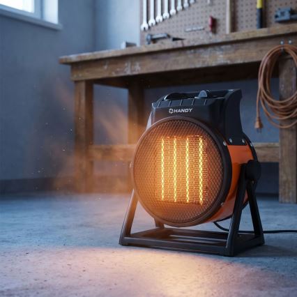 Fläktvärmare med keramiskt värmeelement 1000/2000W/230V orange/svart