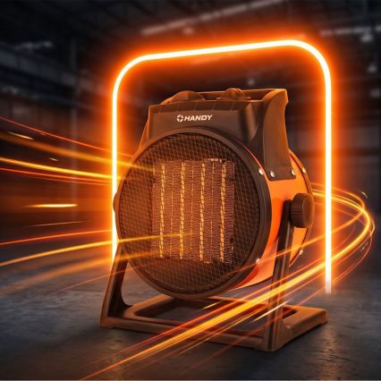 Fläktvärmare med keramiskt värmeelement 1000/2000W/230V orange/svart