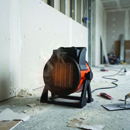 Fläktvärmare med keramiskt värmeelement 1000/2000W/230V orange/svart
