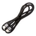 Flätad USB-kabel USB-C / USB-C-kontakt 60W 1m svart