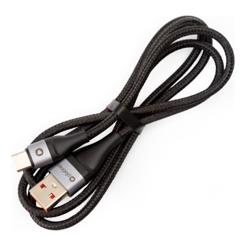Flätat USB-sladd USB-A / USB-C anslutning 18W 1m svart