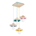Flerfärgad pendellampa MIKO 3xE27/15W/230V