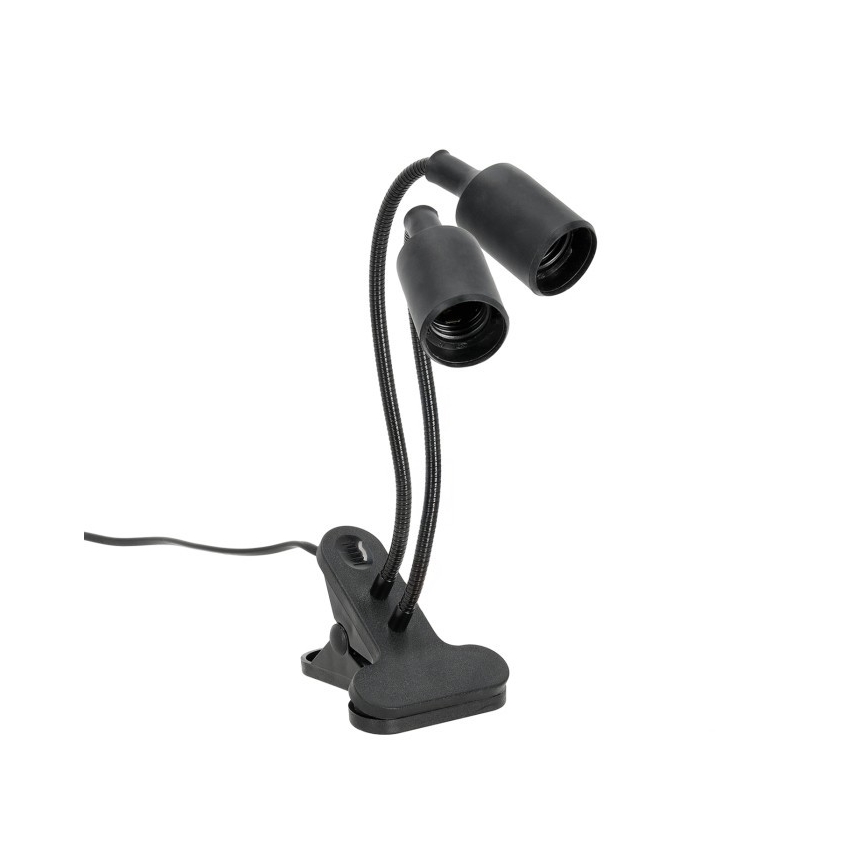 Flexibel bordslampa med klämma för växtodling PLANTY 2xE27/30W/230V svart