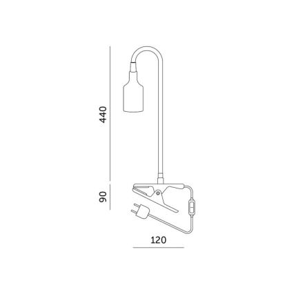 Flexibel bordslampa med klämma för växtodling PLANTY 1xE27/30W/230V svart