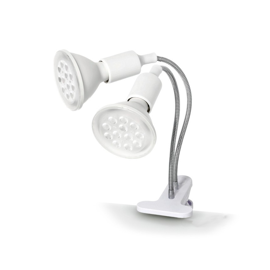 Flexibel bordslampa med klämma för växtodling PLANTY 2xE27/30W/230V vit