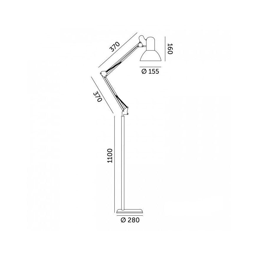 Flexibel golvlampa AURIQ 1xE27/60W/230V 184 cm svart