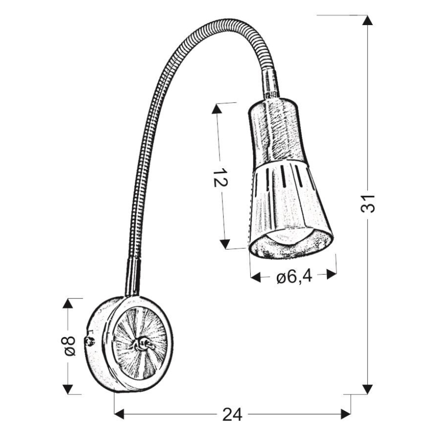 Flexibel bordslampa ARENA 1xE14/40W/230V matt krom