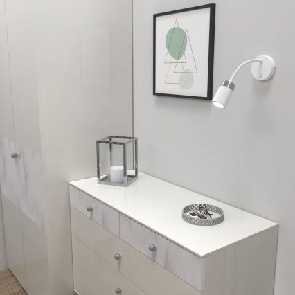 Flexibel bordslampa JOKER 1xGU10/8W/230V vit/matt krom