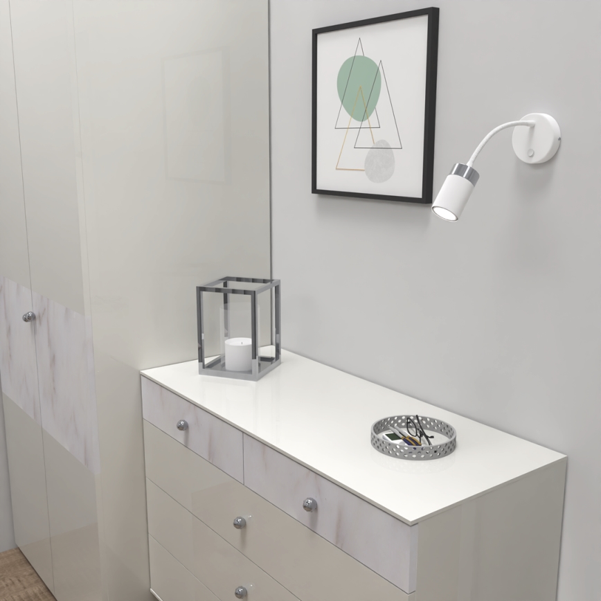 Flexibel bordslampa JOKER 1xGU10/8W/230V vit/matt krom