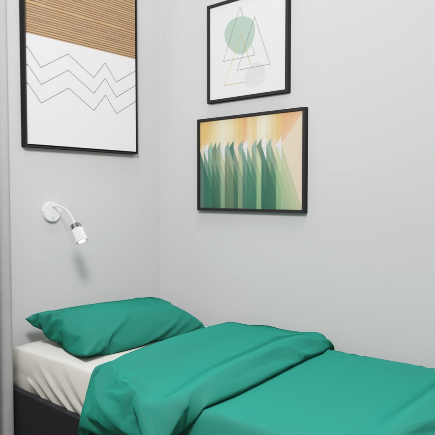 Flexibel bordslampa JOKER 1xGU10/8W/230V vit/matt krom