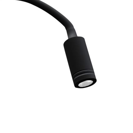 Flexibel LED-vägglampa med USB BASE LED/8W+LED/2W/230V svart