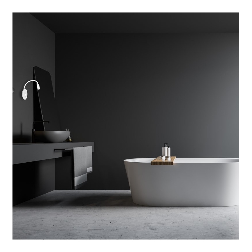 Flexibel LED-vägglampa med USB BASE LED/8W+LED/2W/230V vit/silver