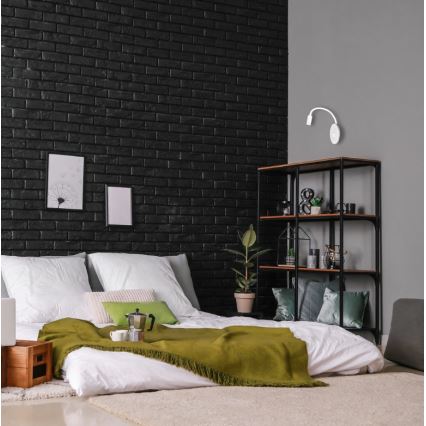 Flexibel LED-vägglampa med USB BASE LED/8W+LED/2W/230V vit/silver