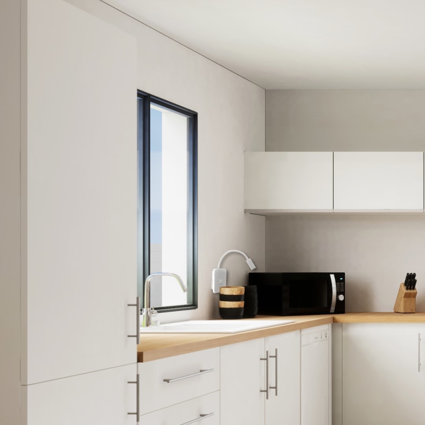 Flexibel LED‑vägglampa med USB, BASE – LED 8W + LED 2W, 230V, vit