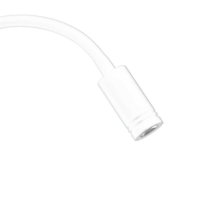 Flexibel LED‑vägglampa med USB, BASE – LED 8W + LED 2W, 230V, vit