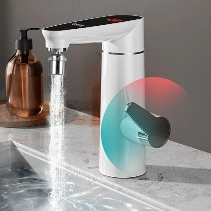 Flödesvattenvärmare med LED-display 3000W/230V IPX4 vit