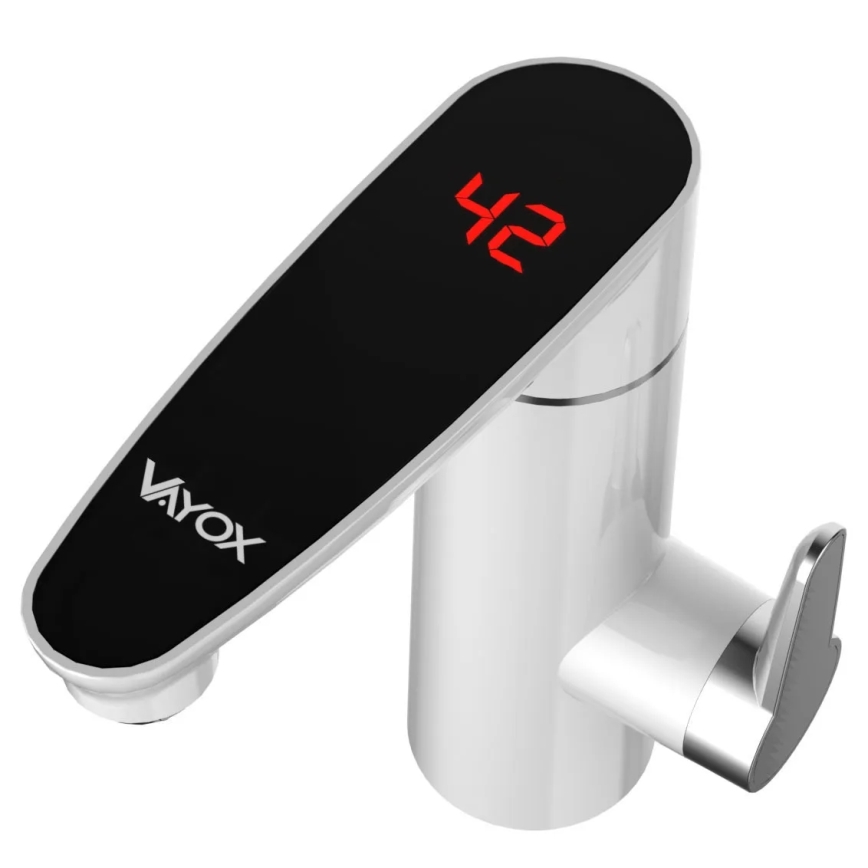 Flödesvattenvärmare med LED-display 3000W/230V IPX4 vit