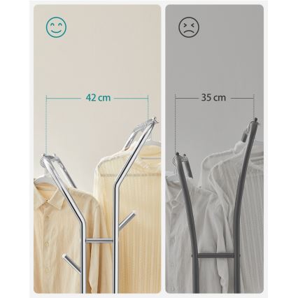 Flyttbar fristående klädhängare LINEA, silver