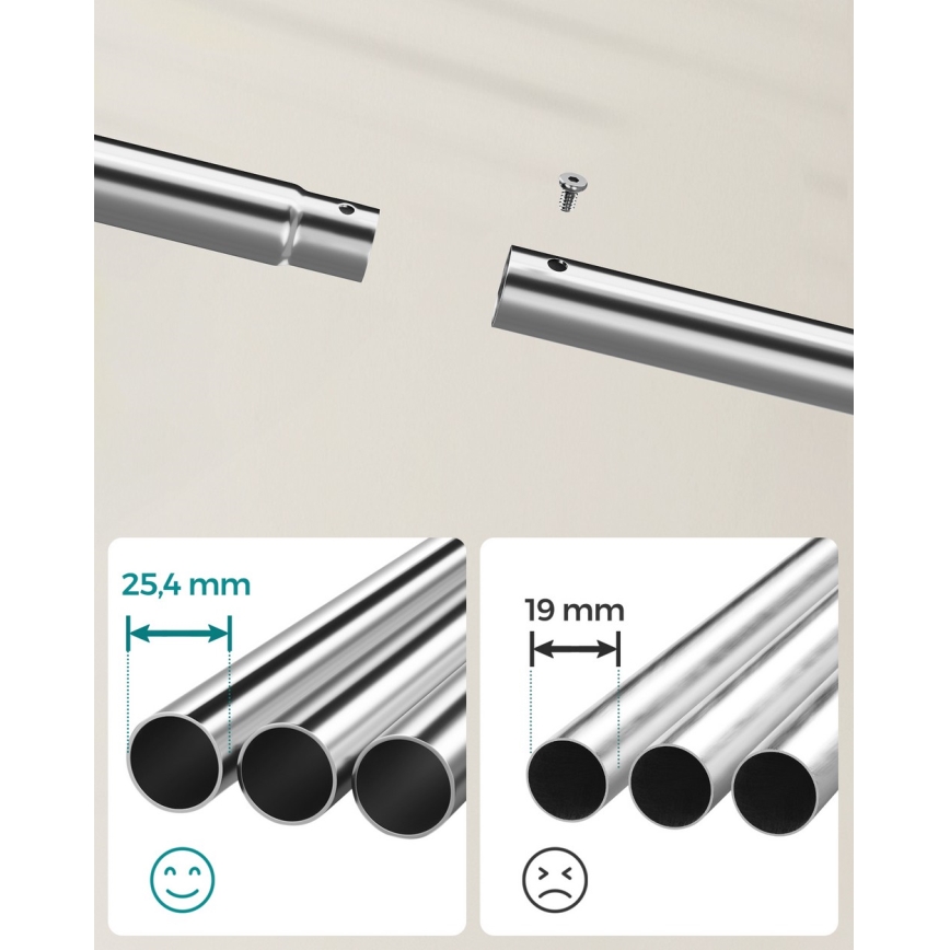 Flyttbar fristående klädhängare LINEA, silver