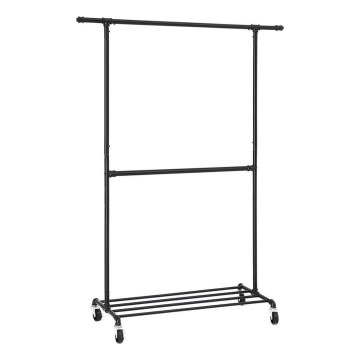 Flyttbar fristående klädhängare LINEA, svart