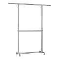 Flyttbar golvstående klädhängare LINEA, silver