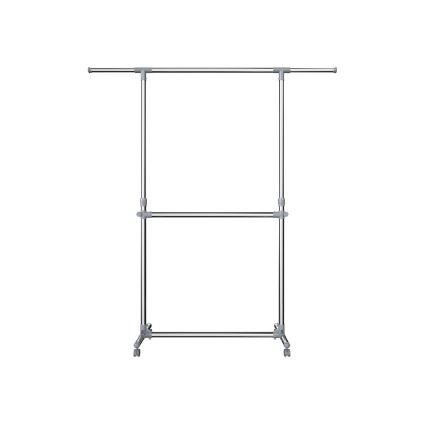 Flyttbar golvstående klädhängare LINEA, silver