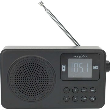 FM-radio med 2 W uteffekt, 5 V driftspänning och 1900 mAh batterikapacitet