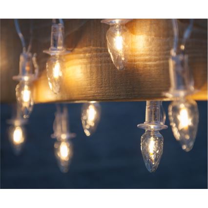 Förlängning LED utomhus Julkedja CONE FILAMENT 20xE10 14m genomskinlig/varm vit IP44, Made in the EU