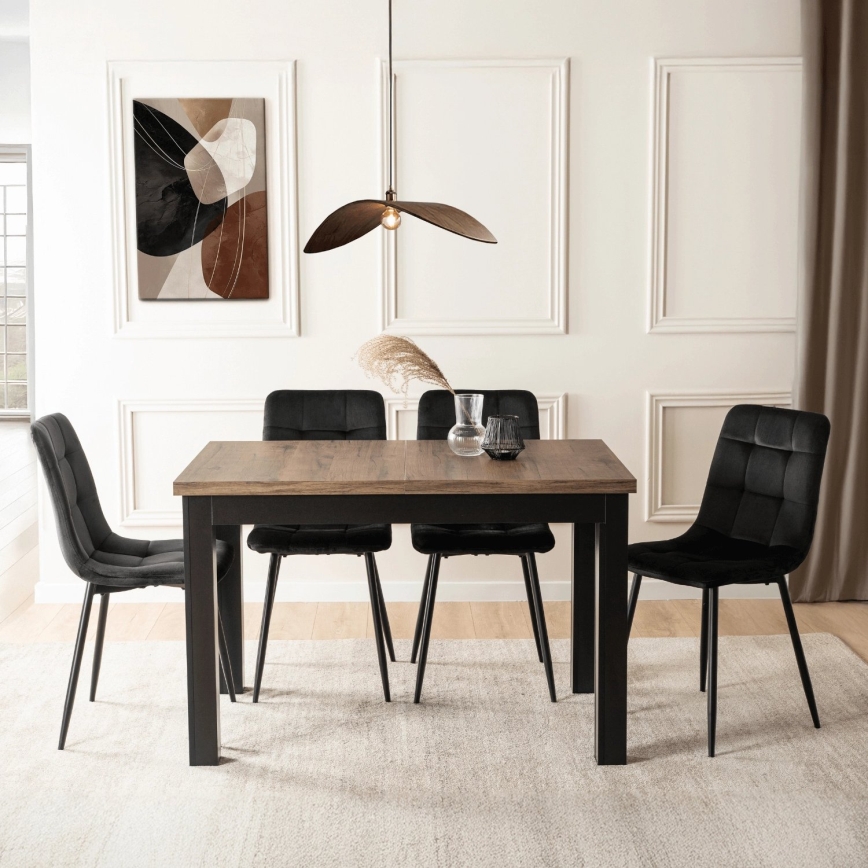 Förlängningsbart matbord DOO 120/160x75 cm macadamia/svart