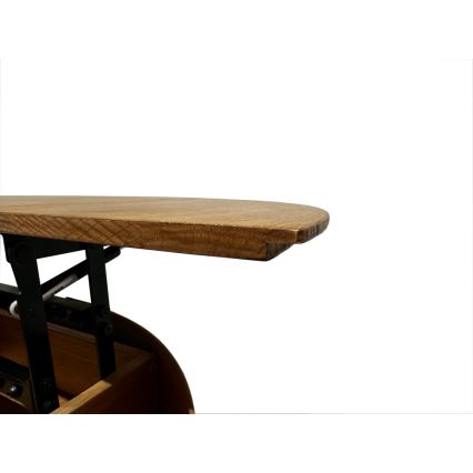 Förlängningsbart soffbord med lyftbar bordsskiva PURE Ø 80 cm ek/svart