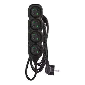 Förlängningskabel 4-polig 3m svart