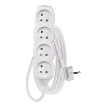 Förlängningskabel 4-polig 3m vit