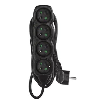 Förlängningskabel 4-polig 5m svart