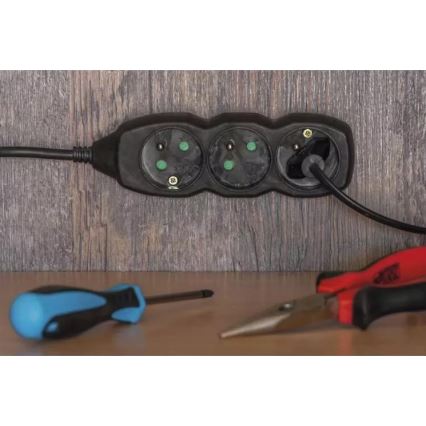 Förlängningskabel 5Z 3m svart