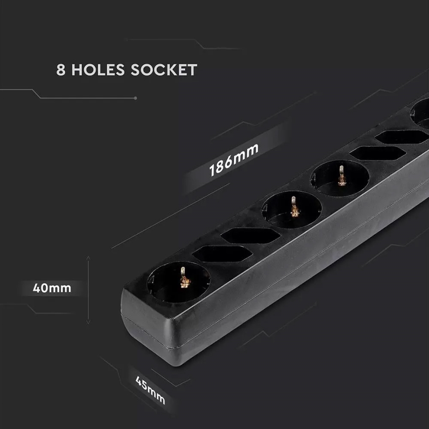 Förlängningskabel med brytare SCHUKO 8Z 1,5 m