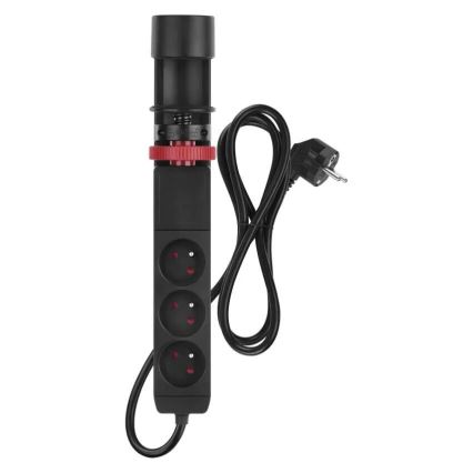 Förlängningskabel med attachment to bord 3Z + 3xUSB 1,5m svart