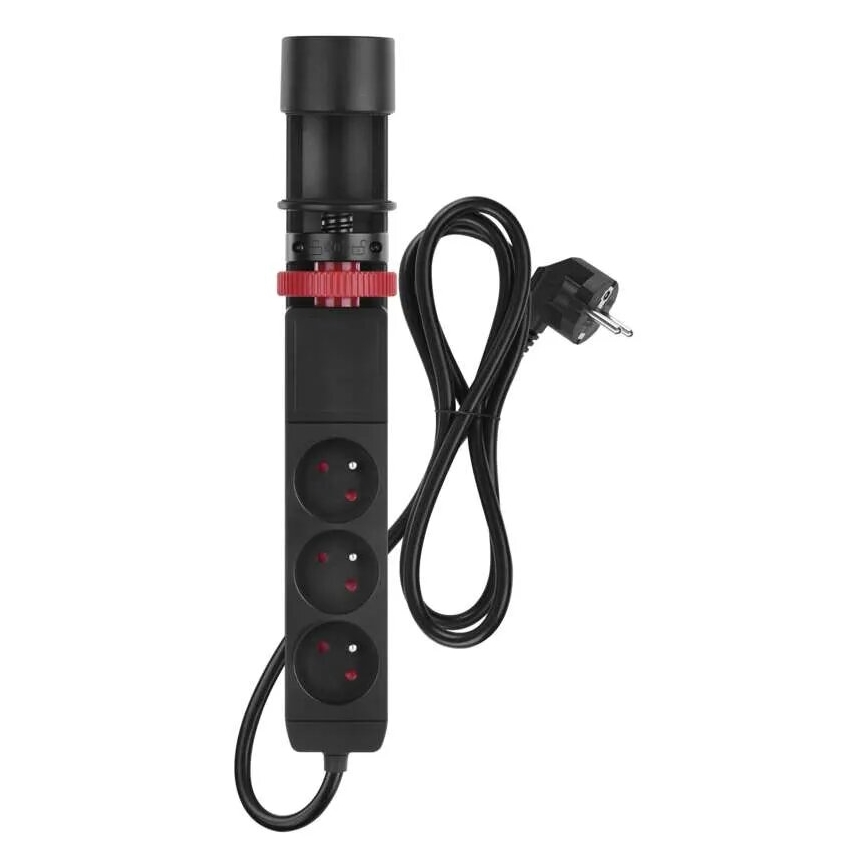 Förlängningskabel med attachment to bord 3Z + 3xUSB 1,5m svart