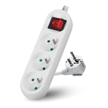 Förlängningskabel med strömbrytare 3-polig 3m