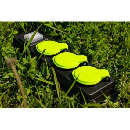 Förlängningskabel med strömbrytare, 3 uttag, 20 m, IP44