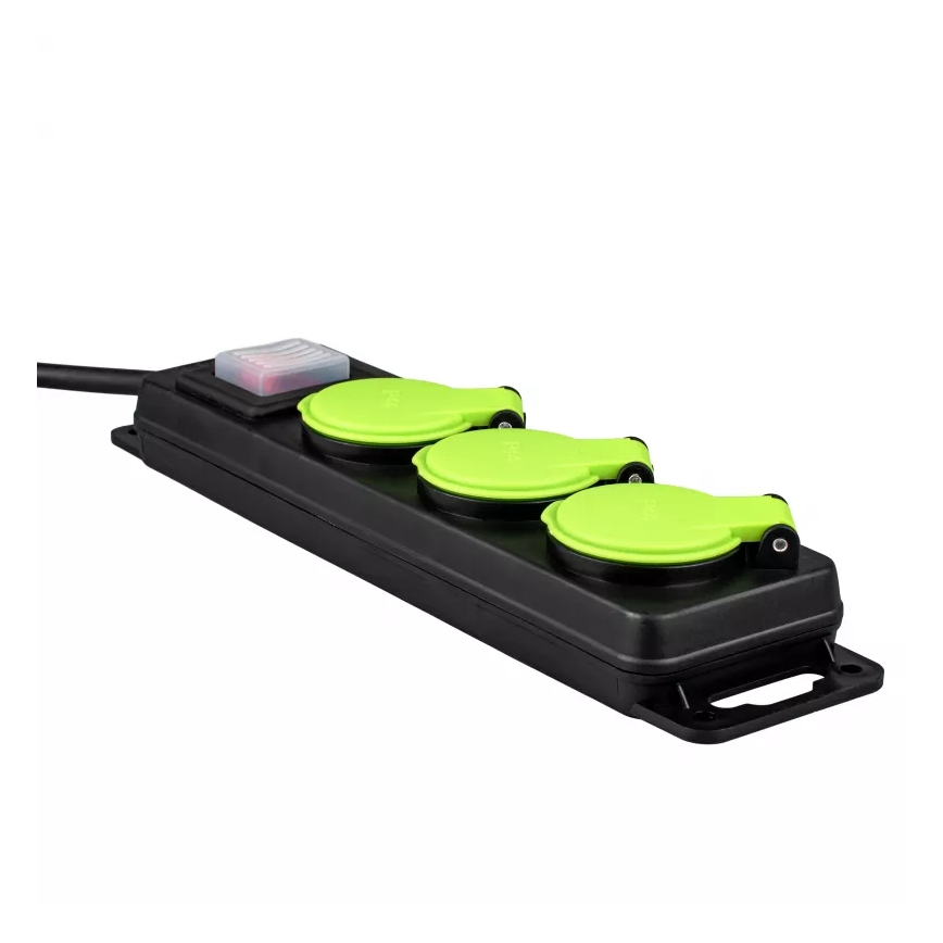 Förlängningskabel med strömbrytare, 3 uttag, 20 m, IP44