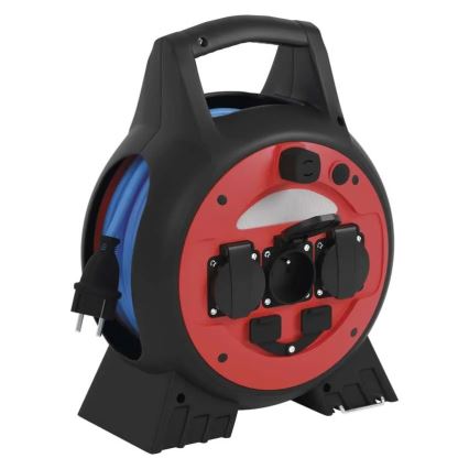 Förlängningskabel på trumma 3G 20m röd/svart IP44