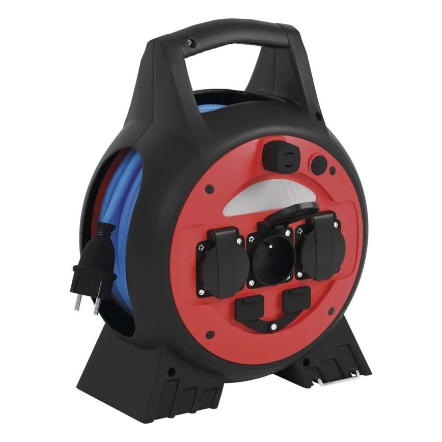 Förlängningskabel på trumma 3G 20m röd/svart IP44