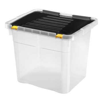 Förvaringsbox 36 l svart/genomskinlig