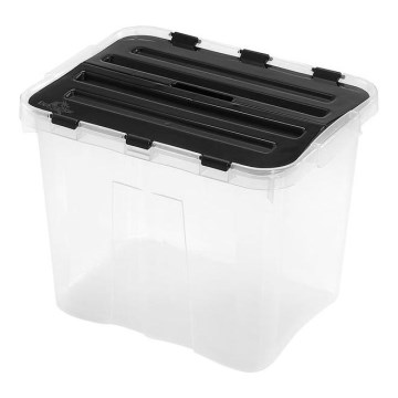 Förvaringsbox DRAGON 24 l svart/genomskinlig