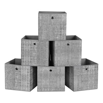 Förvaringsboxar 6-pack CURAN 30x30x30 cm grå