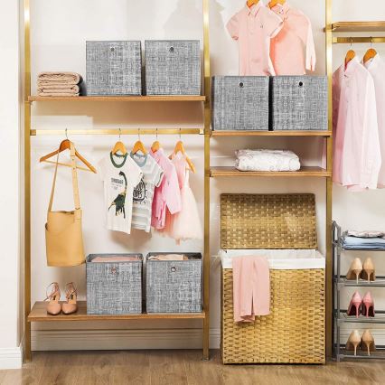 Förvaringsboxar 6-pack CURAN 30x30x30 cm grå
