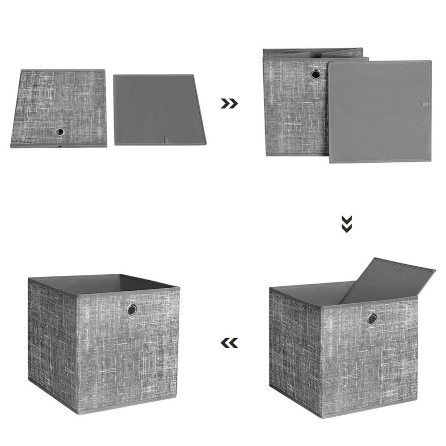 Förvaringsboxar 6-pack CURAN 30x30x30 cm grå