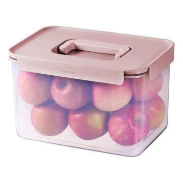 Förvaringsburk för livsmedel CLASSIC PLUS 6 l, rosa/transparent