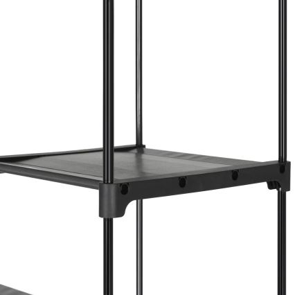 Förvaringsgarderob i tyg med hyllor och klädstång MATIS 140x174 cm grå